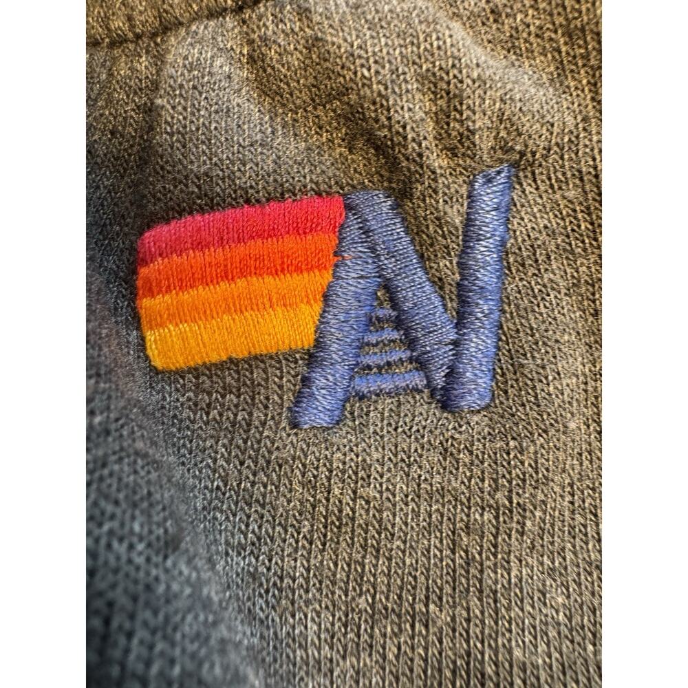 Aviator Nation Sweatpants Mens M Gray Rainbow Logo Distressed Vintage Wash USA - Picture 6 of 10